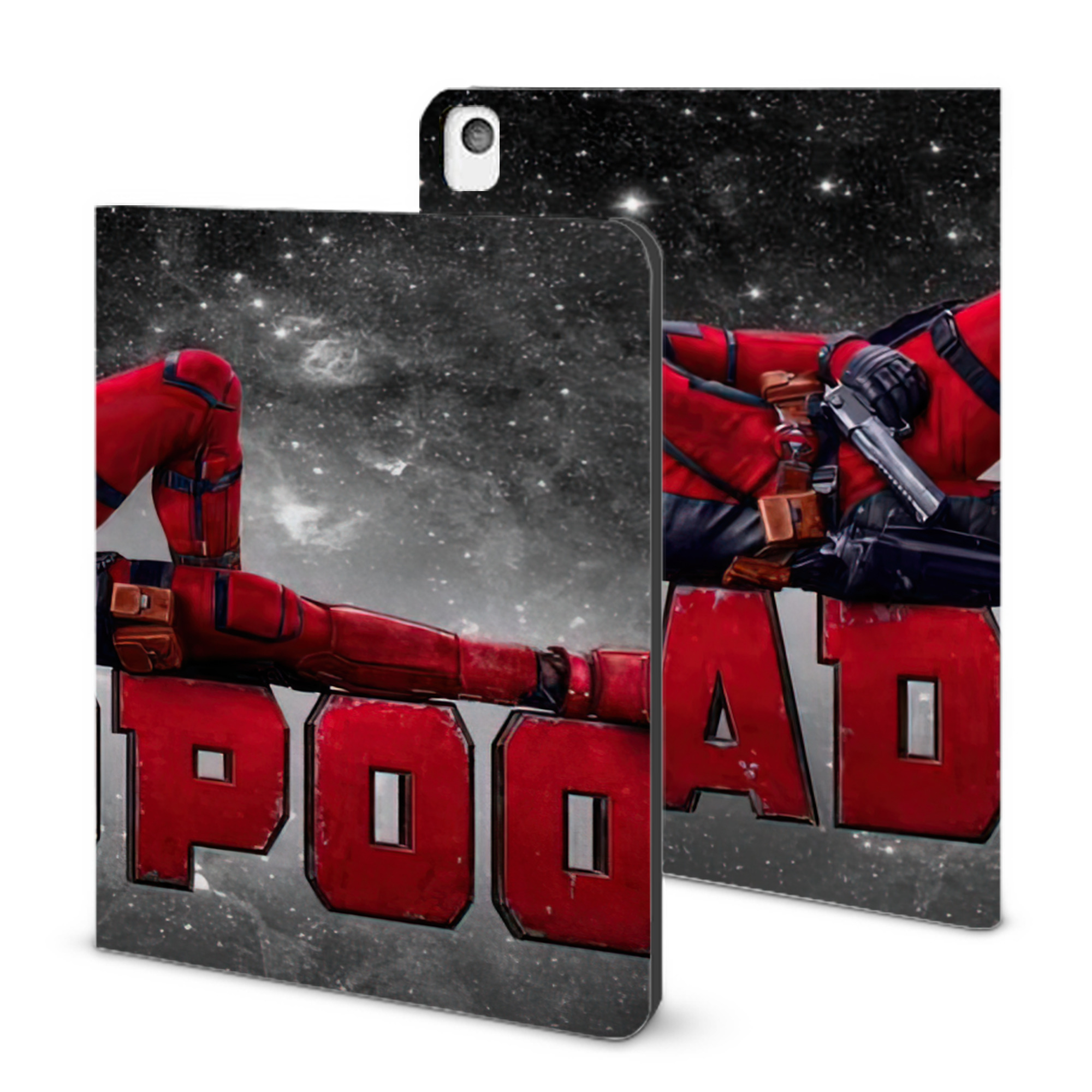 （画像用） Deadpool デッドプール IPadケース ペンホルダー付き ブックスタイルデザイン